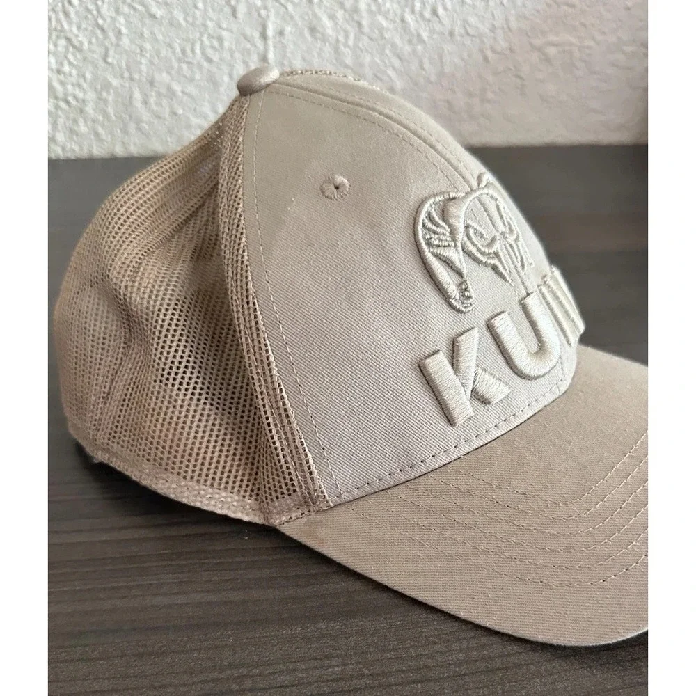 KUIU Ram Logo Trucker Hat Tan Mesh Snapback Outdoor Hiking One Size Cap